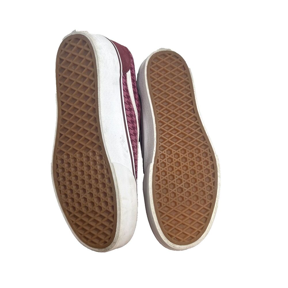 Vans Off The Wall Old Skool Womens Shoes Size 8 Maroon Burgundy Plaid Sneakers - Picture 6 of 7